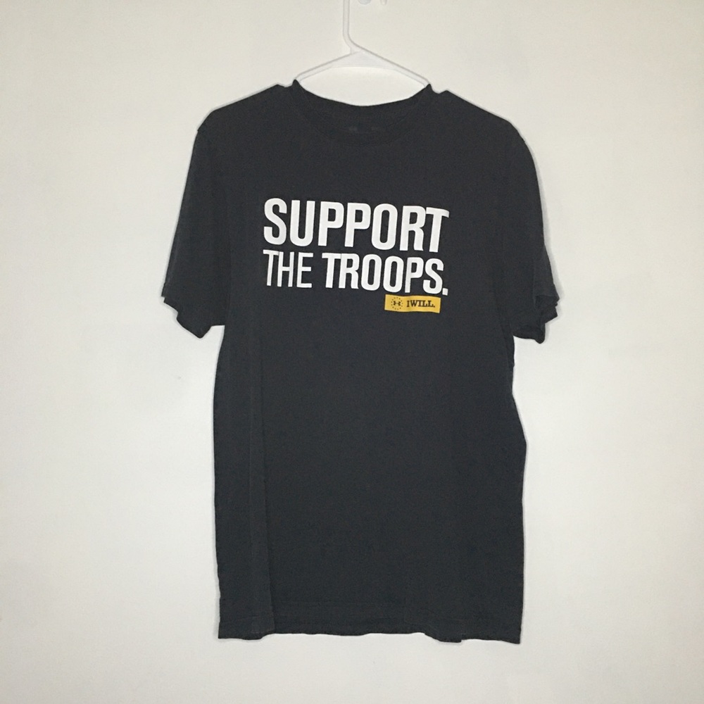 Under armour support the troops black ss size-L
